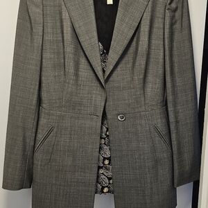 1990s Alberta Ferretti Shark Skin Jacket Silk Shantung & Wool